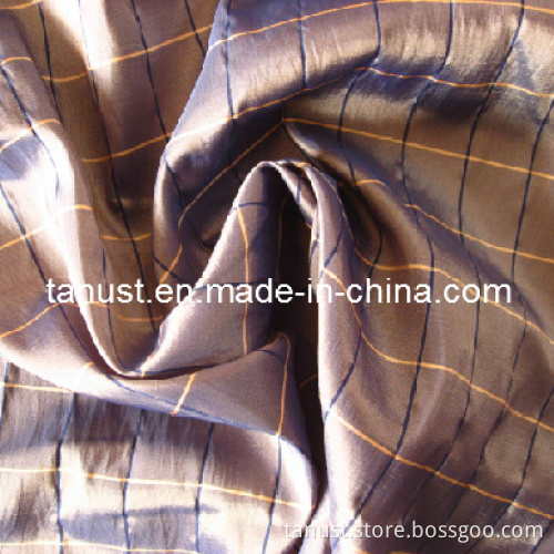 100% Nylon Crinkled Check Lining Fabric